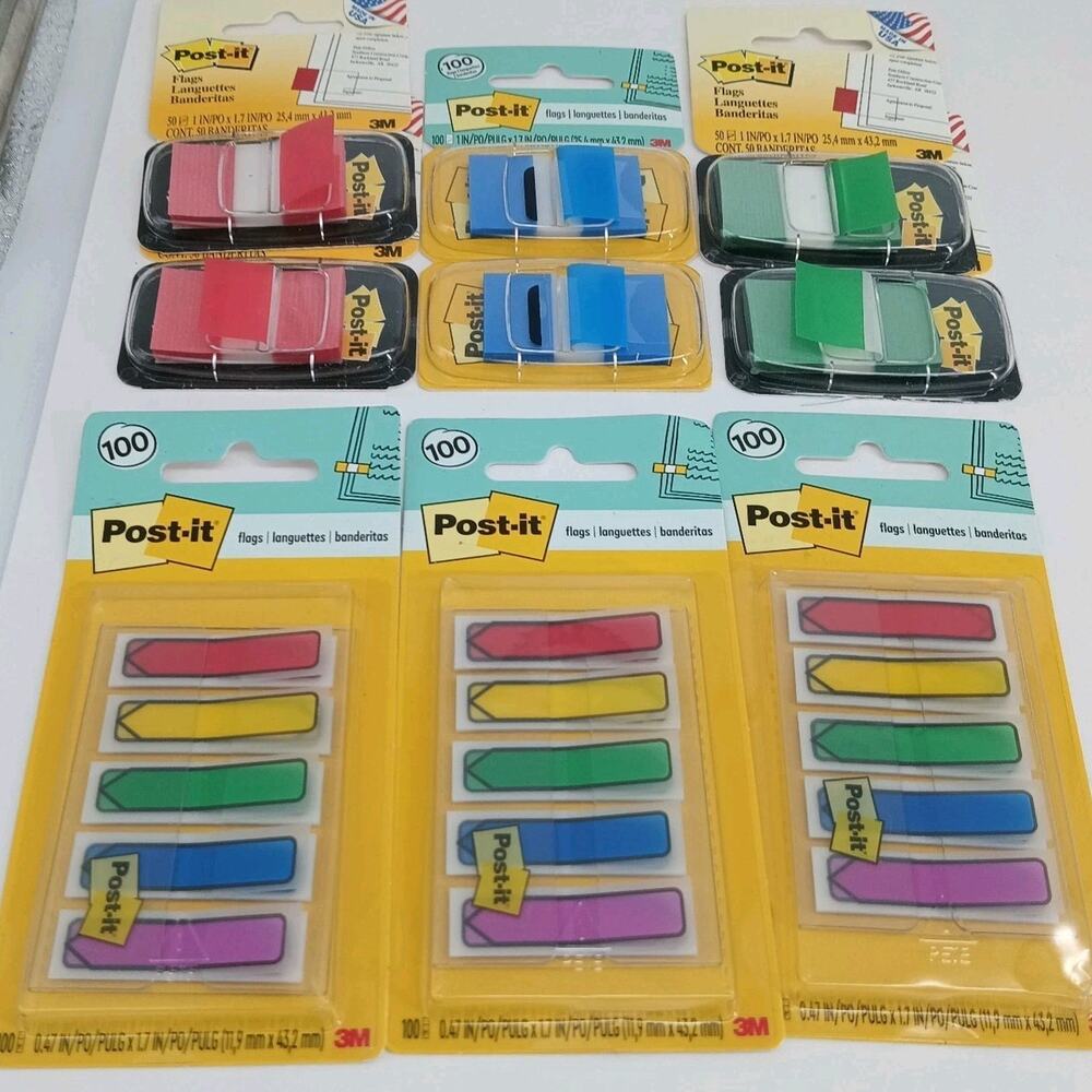 600 Post-it Arrow Flags Assorted Primary Colors New Made In USA
